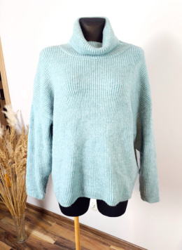 Miętowy sweter Wełniany