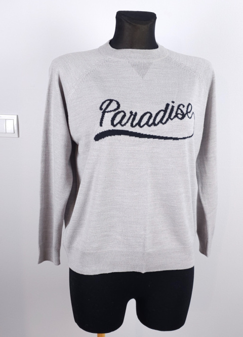 Piękny Szary sweterek z napisem Paradise Piękny Szary sweterek z napisem Paradise